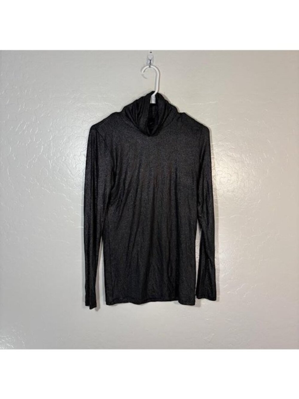 Majestic Filatures Shirt Womens Medium Black Cowl Neck Long Sleeve Soft Touch